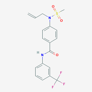 molecular formula C18H17F3N2O3S B427283 4-[allyl(methylsulfonyl)amino]-N-[3-(trifluoromethyl)phenyl]benzamide 