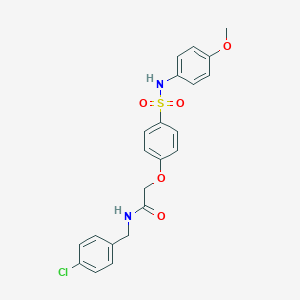 molecular formula C22H21ClN2O5S B427286 N-(4-chlorobenzyl)-2-{4-[(4-methoxyanilino)sulfonyl]phenoxy}acetamide 