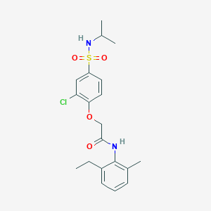 molecular formula C20H25ClN2O4S B427287 2-{2-chloro-4-[(isopropylamino)sulfonyl]phenoxy}-N-(2-ethyl-6-methylphenyl)acetamide 