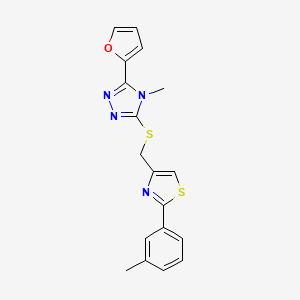 4-({[5-(2-FURYL)-4-METHYL-4H-1,2,4-TRIAZOL-3-YL]SULFANYL}METHYL)-2-(3-METHYLPHENYL)-1,3-THIAZOLE