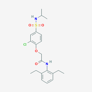 molecular formula C21H27ClN2O4S B427288 2-{2-chloro-4-[(isopropylamino)sulfonyl]phenoxy}-N-(2,6-diethylphenyl)acetamide 