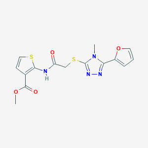 molecular formula C15H14N4O4S2 B4272884 methyl 2-[({[5-(2-furyl)-4-methyl-4H-1,2,4-triazol-3-yl]thio}acetyl)amino]-3-thiophenecarboxylate 