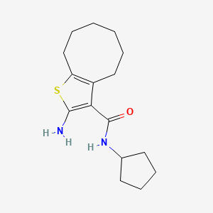 molecular formula C16H24N2OS B4272885 2-amino-N-cyclopentyl-4,5,6,7,8,9-hexahydrocycloocta[b]thiophene-3-carboxamide 