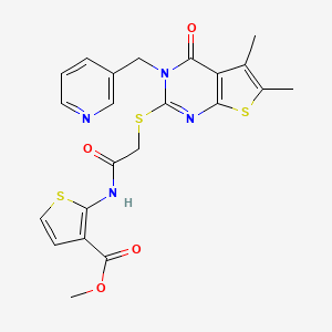 methyl 2-[({[5,6-dimethyl-4-oxo-3-(3-pyridinylmethyl)-3,4-dihydrothieno[2,3-d]pyrimidin-2-yl]thio}acetyl)amino]-3-thiophenecarboxylate