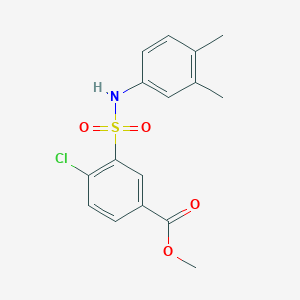 molecular formula C16H16ClNO4S B427291 Methyl 4-chloro-3-[(3,4-dimethylanilino)sulfonyl]benzoate 