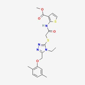 methyl 2-{[({5-[(2,5-dimethylphenoxy)methyl]-4-ethyl-4H-1,2,4-triazol-3-yl}thio)acetyl]amino}-3-thiophenecarboxylate