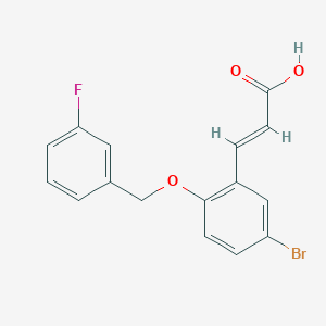molecular formula C16H12BrFO3 B427293 3-{5-Bromo-2-[(3-fluorobenzyl)oxy]phenyl}acrylic acid 
