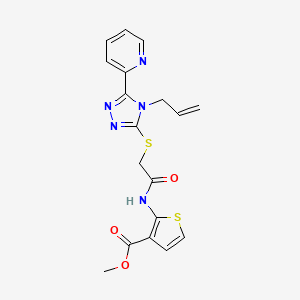 molecular formula C18H17N5O3S2 B4272935 methyl 2-[({[4-allyl-5-(2-pyridinyl)-4H-1,2,4-triazol-3-yl]thio}acetyl)amino]-3-thiophenecarboxylate 