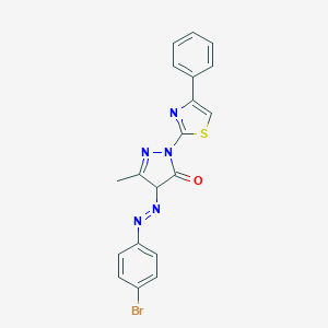 4-[(4-bromophenyl)diazenyl]-5-methyl-2-(4-phenyl-1,3-thiazol-2-yl)-2,4-dihydro-3H-pyrazol-3-one