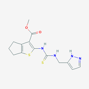 methyl 2-({[(1H-pyrazol-3-ylmethyl)amino]carbonothioyl}amino)-5,6-dihydro-4H-cyclopenta[b]thiophene-3-carboxylate