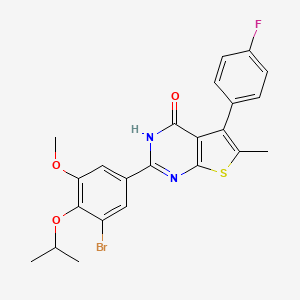 molecular formula C23H20BrFN2O3S B4272978 2-[3-bromo-5-methoxy-4-(propan-2-yloxy)phenyl]-5-(4-fluorophenyl)-6-methylthieno[2,3-d]pyrimidin-4(3H)-one CAS No. 590357-11-2