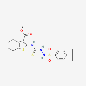 methyl 2-[({2-[(4-tert-butylphenyl)sulfonyl]hydrazino}carbonothioyl)amino]-4,5,6,7-tetrahydro-1-benzothiophene-3-carboxylate