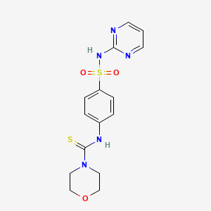 molecular formula C15H17N5O3S2 B4273017 N-[4-(pyrimidin-2-ylsulfamoyl)phenyl]morpholine-4-carbothioamide 