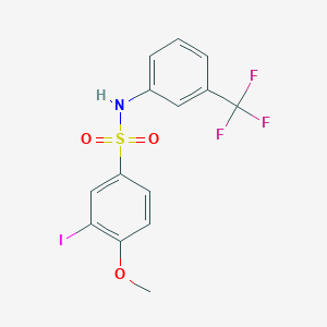 molecular formula C14H11F3INO3S B427302 3-iodo-4-methoxy-N-[3-(trifluoromethyl)phenyl]benzenesulfonamide 