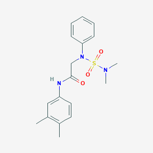 molecular formula C18H23N3O3S B427303 2-{[(dimethylamino)sulfonyl]anilino}-N-(3,4-dimethylphenyl)acetamide 