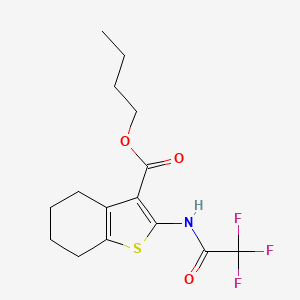 molecular formula C15H18F3NO3S B4273042 butyl 2-[(trifluoroacetyl)amino]-4,5,6,7-tetrahydro-1-benzothiophene-3-carboxylate 