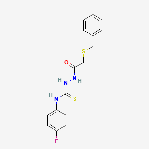 molecular formula C16H16FN3OS2 B4273067 2-[(benzylthio)acetyl]-N-(4-fluorophenyl)hydrazinecarbothioamide 