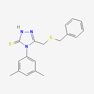 molecular formula C18H19N3S2 B4273081 5-[(benzylthio)methyl]-4-(3,5-dimethylphenyl)-4H-1,2,4-triazole-3-thiol 