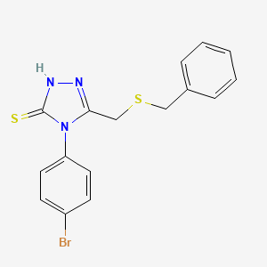 molecular formula C16H14BrN3S2 B4273101 5-[(benzylthio)methyl]-4-(4-bromophenyl)-4H-1,2,4-triazole-3-thiol 