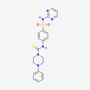 4-phenyl-N-[4-(pyrimidin-2-ylsulfamoyl)phenyl]piperazine-1-carbothioamide