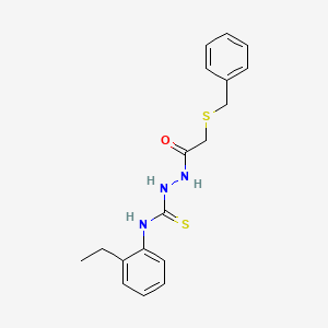 molecular formula C18H21N3OS2 B4273120 2-[(benzylthio)acetyl]-N-(2-ethylphenyl)hydrazinecarbothioamide 