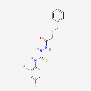 2-[(benzylthio)acetyl]-N-(2,4-difluorophenyl)hydrazinecarbothioamide