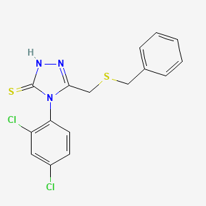 molecular formula C16H13Cl2N3S2 B4273141 5-[(benzylthio)methyl]-4-(2,4-dichlorophenyl)-4H-1,2,4-triazole-3-thiol 