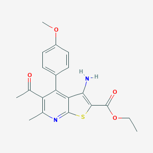 Ethyl 5-acetyl-3-amino-4-(4-methoxyphenyl)-6-methylthieno[2,3-b]pyridine-2-carboxylate