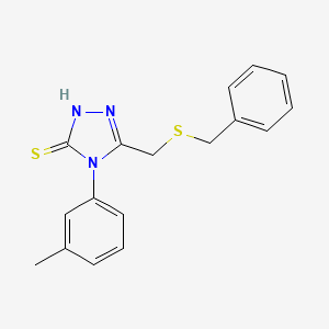 molecular formula C17H17N3S2 B4273158 5-[(benzylthio)methyl]-4-(3-methylphenyl)-4H-1,2,4-triazole-3-thiol 