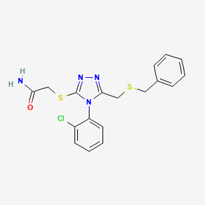 2-({5-[(benzylsulfanyl)methyl]-4-(2-chlorophenyl)-4H-1,2,4-triazol-3-yl}sulfanyl)acetamide