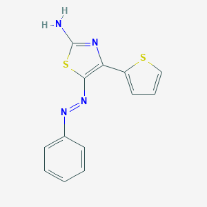 molecular formula C13H10N4S2 B427318 Thiazol-2-amine, 5-phenylazo-4-(2-thienyl)- 