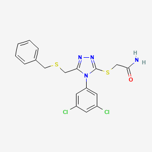 2-({5-[(benzylsulfanyl)methyl]-4-(3,5-dichlorophenyl)-4H-1,2,4-triazol-3-yl}sulfanyl)acetamide