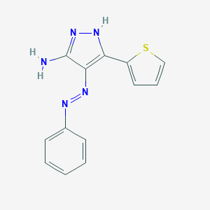 molecular formula C13H11N5S B427320 4-(phenyldiazenyl)-3-thien-2-yl-1H-pyrazol-5-amine 