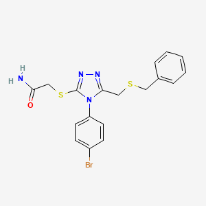 2-({5-[(benzylsulfanyl)methyl]-4-(4-bromophenyl)-4H-1,2,4-triazol-3-yl}sulfanyl)acetamide