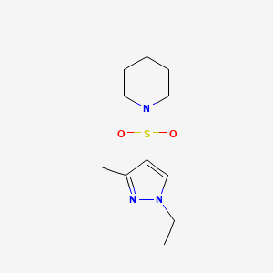 molecular formula C12H21N3O2S B4273234 1-[(1-ethyl-3-methyl-1H-pyrazol-4-yl)sulfonyl]-4-methylpiperidine 