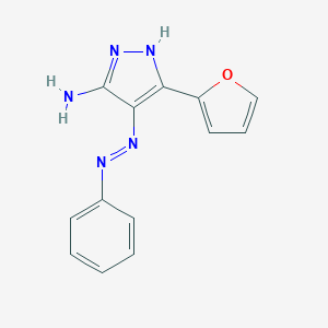 molecular formula C13H11N5O B427324 3-(2-furyl)-4-(phenyldiazenyl)-1H-pyrazol-5-ylamine 