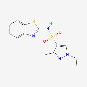 molecular formula C13H14N4O2S2 B4273242 N-(13-BENZOTHIAZOL-2-YL)-1-ETHYL-3-METHYL-1H-PYRAZOLE-4-SULFONAMIDE 