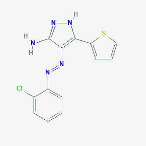 molecular formula C13H10ClN5S B427325 4-[(2-chlorophenyl)diazenyl]-3-(2-thienyl)-1H-pyrazol-5-amine 
