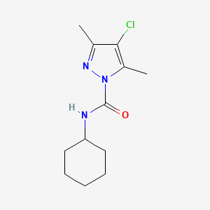 molecular formula C12H18ClN3O B4273262 4-chloro-N-cyclohexyl-3,5-dimethylpyrazole-1-carboxamide 