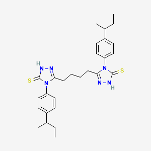 5,5'-butane-1,4-diylbis{4-[4-(butan-2-yl)phenyl]-4H-1,2,4-triazole-3-thiol}