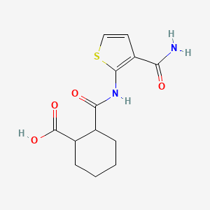 molecular formula C13H16N2O4S B4273275 2-[(3-Carbamoylthiophen-2-yl)carbamoyl]cyclohexanecarboxylic acid 