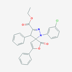 Ethyl 1-(3-chlorophenyl)-6-oxo-4,8-diphenyl-7-oxa-1,2-diazaspiro[4.4]nona-2,8-diene-3-carboxylate