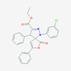 molecular formula C27H21ClN2O4 B427329 Ethyl 1-(3-chlorophenyl)-6-oxo-4,8-diphenyl-7-oxa-1,2-diazaspiro[4.4]nona-2,8-diene-3-carboxylate CAS No. 6447-62-7