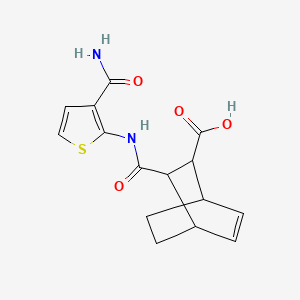 molecular formula C15H16N2O4S B4273294 3-({[3-(aminocarbonyl)-2-thienyl]amino}carbonyl)bicyclo[2.2.2]oct-5-ene-2-carboxylic acid 