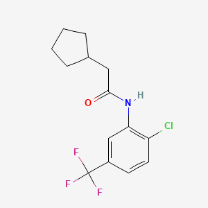 molecular formula C14H15ClF3NO B4273308 N-[2-chloro-5-(trifluoromethyl)phenyl]-2-cyclopentylacetamide 