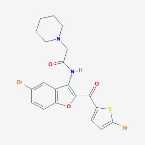 N-{5-bromo-2-[(5-bromo-2-thienyl)carbonyl]-1-benzofuran-3-yl}-2-(1-piperidinyl)acetamide