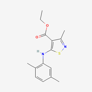 molecular formula C15H18N2O2S B4273335 ethyl 5-(2,5-dimethylanilino)-3-methyl-4-isothiazolecarboxylate 