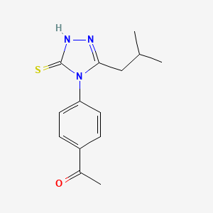 1-[4-(3-isobutyl-5-mercapto-4H-1,2,4-triazol-4-yl)phenyl]ethanone