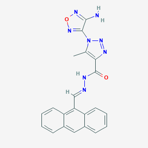 molecular formula C21H16N8O2 B427336 1-(4-amino-1,2,5-oxadiazol-3-yl)-N-[(E)-anthracen-9-ylmethylideneamino]-5-methyltriazole-4-carboxamide 