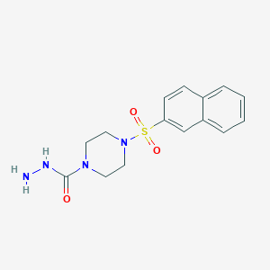 molecular formula C15H18N4O3S B4273364 4-(2-NAPHTHYLSULFONYL)TETRAHYDRO-1(2H)-PYRAZINECARBOHYDRAZIDE 